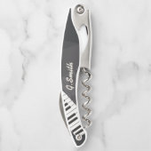 Tire-bouchon Clavier Piano noir et blanc personnalisé Ajouter u (Dos)