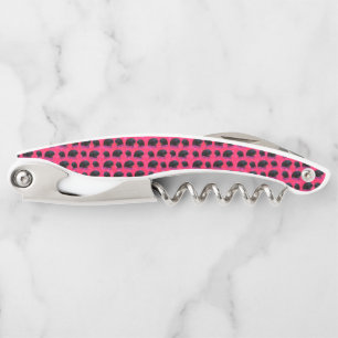 Tire-bouchon Cochons d'Inde Noirs Sur De Jolies Roses Roses