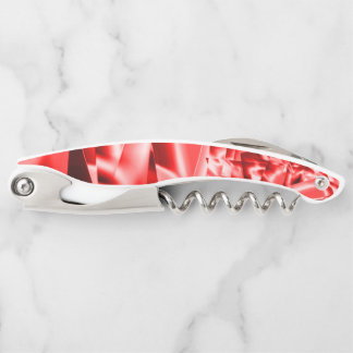 Tire-bouchon Coin de carrés inclinés, rouge vif à blanc
