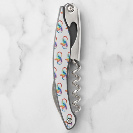 Tire-bouchon Colibri arc-en-ciel avec symbole Infinity (Dos)