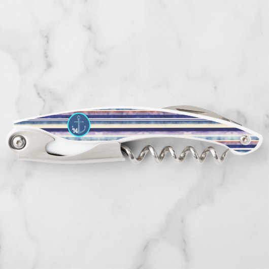 Tire-bouchon Collection populaire Summer Navy Blue Boat Stripes (Devant)