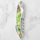 Tire-bouchon Conception en pierre volcanique peinte en jaune pâ (Dos)