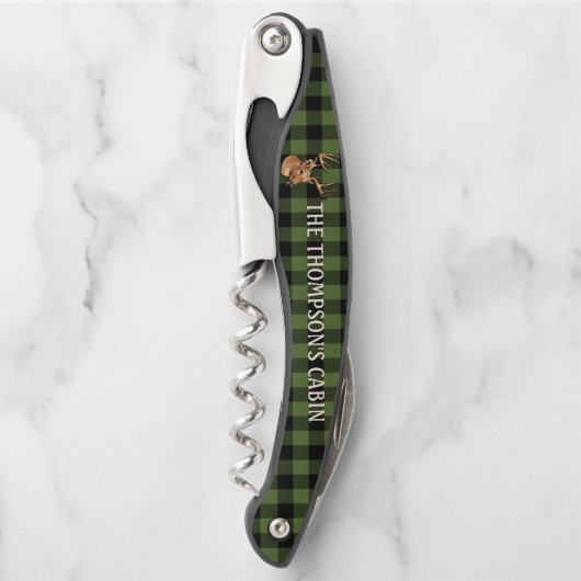 Tire-bouchon Cool noir vert Buffalo Lumberjack Plaid Motif (Devant)