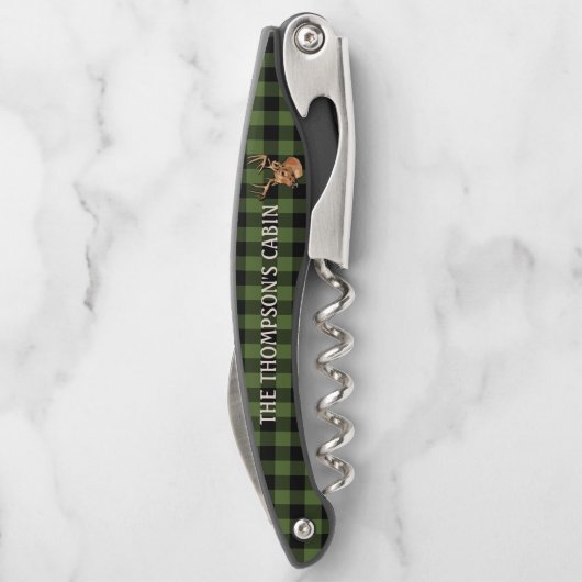 Tire-bouchon Cool noir vert Buffalo Lumberjack Plaid Motif (Dos)