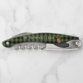 Tire-bouchon Cool noir vert Buffalo Lumberjack Plaid Motif (Dos)