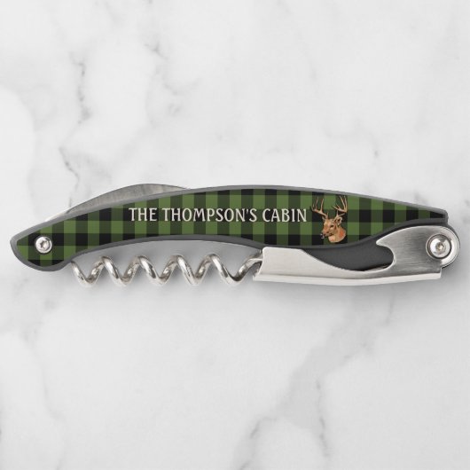 Tire-bouchon Cool noir vert Buffalo Lumberjack Plaid Motif (Dos)
