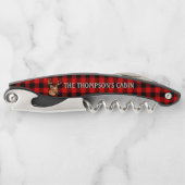Tire-bouchon Cool rouge noir Buffalo Lumberjack Plaid Motif (Devant)