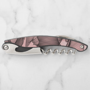 Tire-bouchon Couche mystique des rayures de chiffon Noir N rose