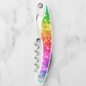 Tire-bouchon Couleurs arc-en-ciel fausse parties scintillant (Devant)