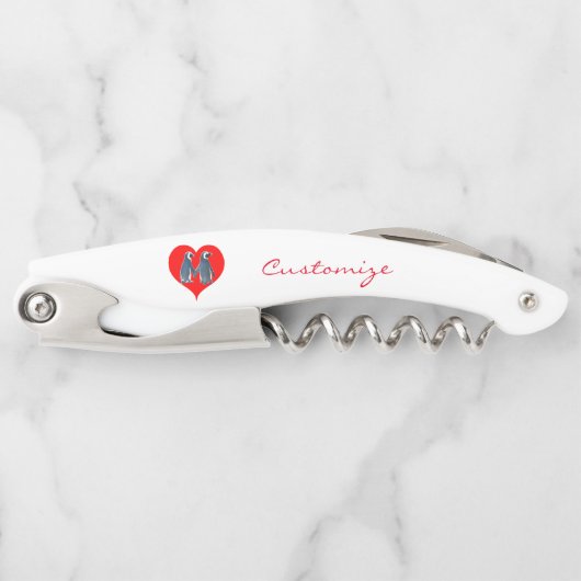 Tire-bouchon Couple de pingouin Inséparable Red Heart Thunder_C (Devant)