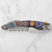 Tire-bouchon Couteau en mosaïque de Saltillo à Noël noir (Dos)