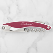 Tire-bouchon Cranberry Red Mariage personnalisé Bridesmaid (Devant)