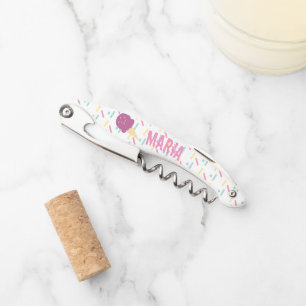 Tire-bouchon Crème Glacée Pailletée Monogramme Coloré