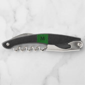 Tire-bouchon Cuir noir et vert faux (Dos)