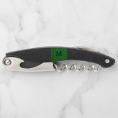 Tire-bouchon Cuir noir et vert faux (Devant)