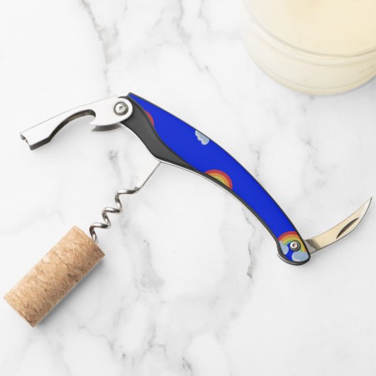 Tire-bouchon Cute arc-en-ciel avec Motif nuages (Devant)