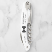 Tire-bouchon Cute Black Bow Cravate et nom Best Man Mariage (Dos)