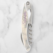 Tire-bouchon de serveur en paillettes à monogramme (Dos)