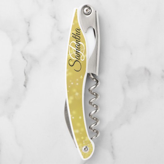 Tire-bouchon de serveur en paillettes à monogramme (Dos)