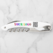 Tire-bouchon de sommelier à votre logo et code QR (Dos)