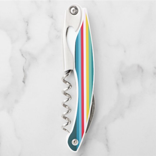 Tire-bouchon Des rayures rouges et jaunes entre les tons bleus (Devant)