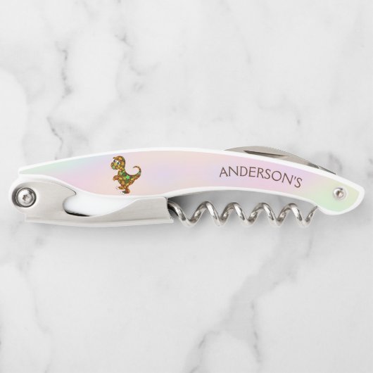 Tire-bouchon Dinosaure coloré (Devant)