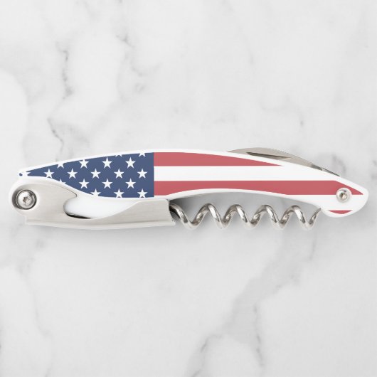 Tire-bouchon Drapeau américain blanc et bleu rouge patriotique (Devant)