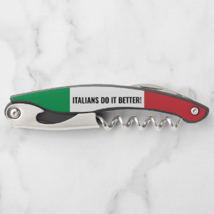 Tire-bouchon Drapeau italien de l'Italie personnalisé pliable S