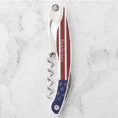 Tire-bouchon Drapeau Nautique Américain Rouge Bleu Bleu Amier (Devant)