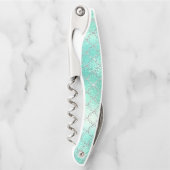 Tire-bouchon Echelle de sirène bleue Jolie Iridescente (Devant)