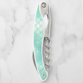 Tire-bouchon Echelle de sirène bleue Jolie Iridescente (Dos)