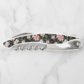 Tire-bouchon Elégant Blush Rose Fleurs Black Party Vin (Dos)
