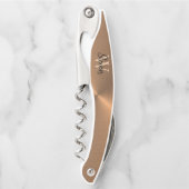 Tire-bouchon Élégant bronze métal Nom du monogramme (Devant)