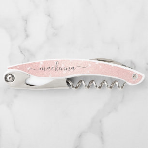 Tire-bouchon Élégant Chic Rose Gold Parties scintillant Blush M