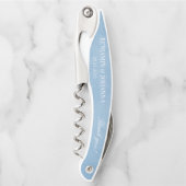 Tire-bouchon Elégant Cornflower Blue Mariage Merci favorise (Devant)