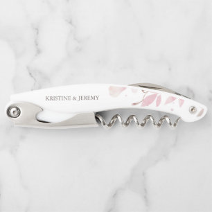 Tire-bouchon Élégant floral aquarelle rose poudré