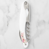 Tire-bouchon Élégant Mariage d'or rose floral (Dos)