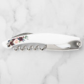 Tire-bouchon Elégant Mariage floral bleu bordeaux (Dos)