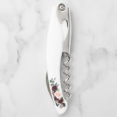 Tire-bouchon Elégant Mariage floral bleu bordeaux (Dos)