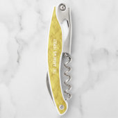 Tire-bouchon Élégant Monogramme Personnalisé Or (Dos)