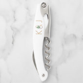 Tire-bouchon Elégant or Monogramme Aquarelle Verdure (Dos)