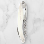 Tire-bouchon Élégant Rose Gold Calligraphie Champagne Mariage (Dos)