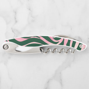 Tire-bouchon Elégant Rose vert Parties scintillant or Zebra