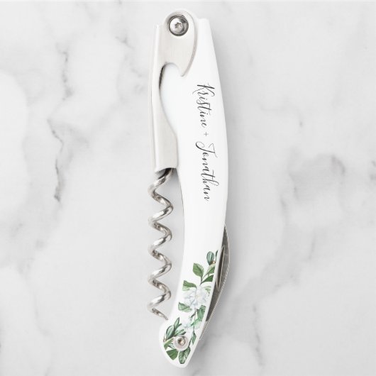 Tire-bouchon Élégant Sage Greenery Mariage de script Floral (Devant)