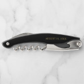 Tire-bouchon Élégant script or Calligraphie Mariage noir attend (Dos)