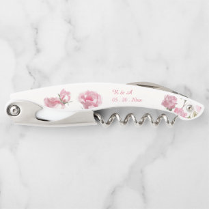 Tire-bouchon Elégante aquarelle Rose Florale