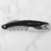 Tire-bouchon Élégante calligraphie de script blanc Mariage noir (Dos)