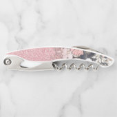 Tire-bouchon Élégante Parties scintillant dorée rose floral Gra (Devant)