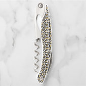 Tire-bouchon Empreinte de léopard noir d'or (Devant)