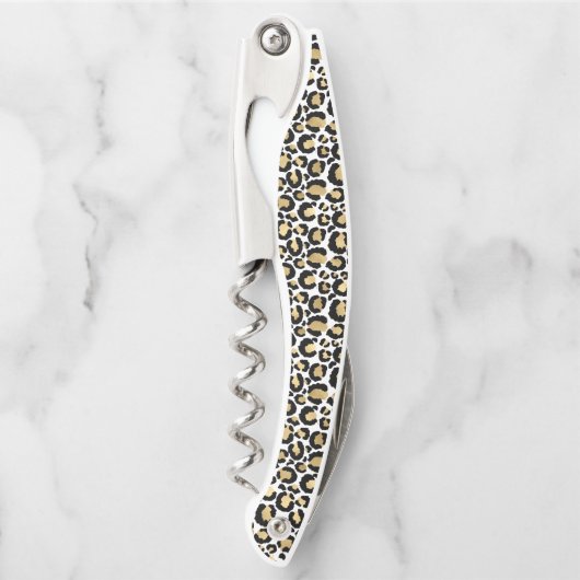 Tire-bouchon Empreinte de léopard noir d'or (Devant)